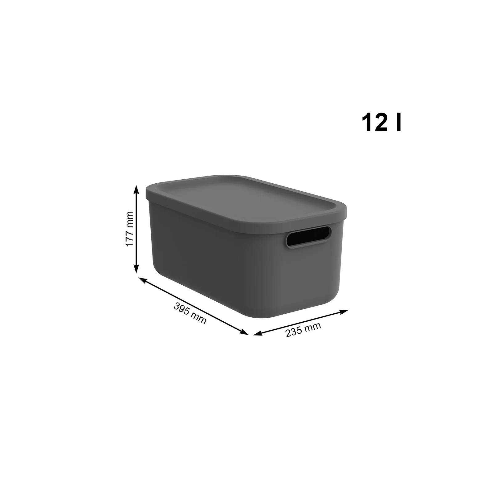Pudełko Pojemnik do domu na zabawki z pokrywką Rotho Albula 12 l Antracyt - Image 19