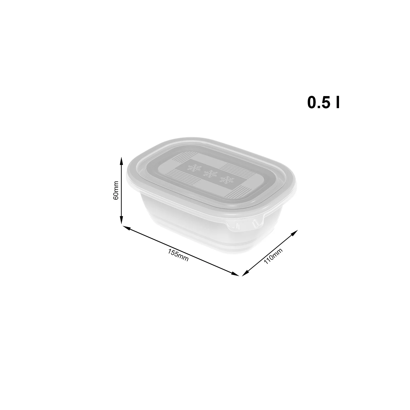 Pojemniki na żywność do zamrażania Rotho 4x 500 ml - Image 3